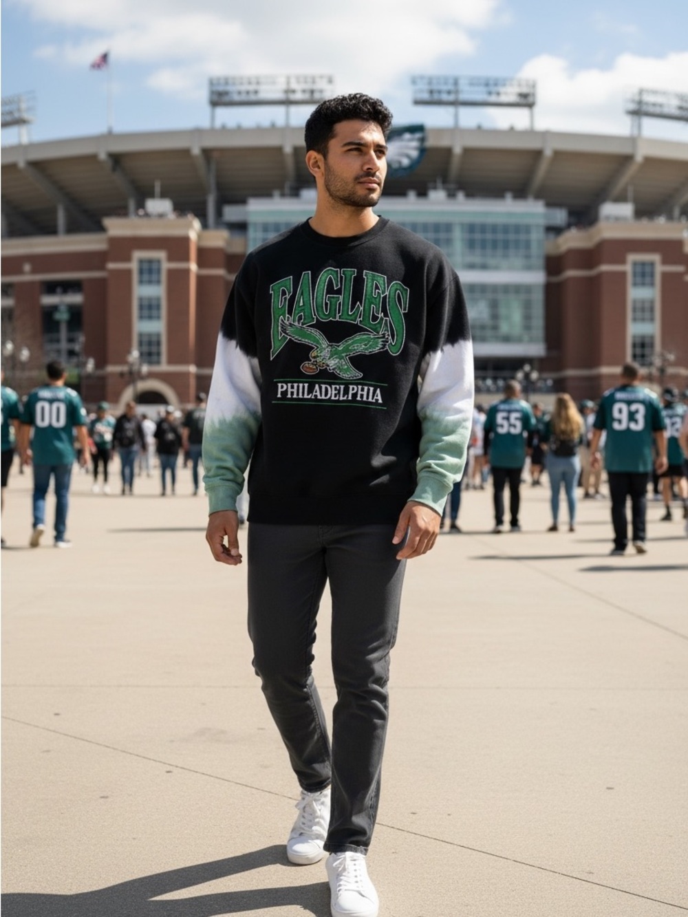 '47 Vintage Tubular Philadelphia Eagles Small Charcoal Gray retro sweatshirt